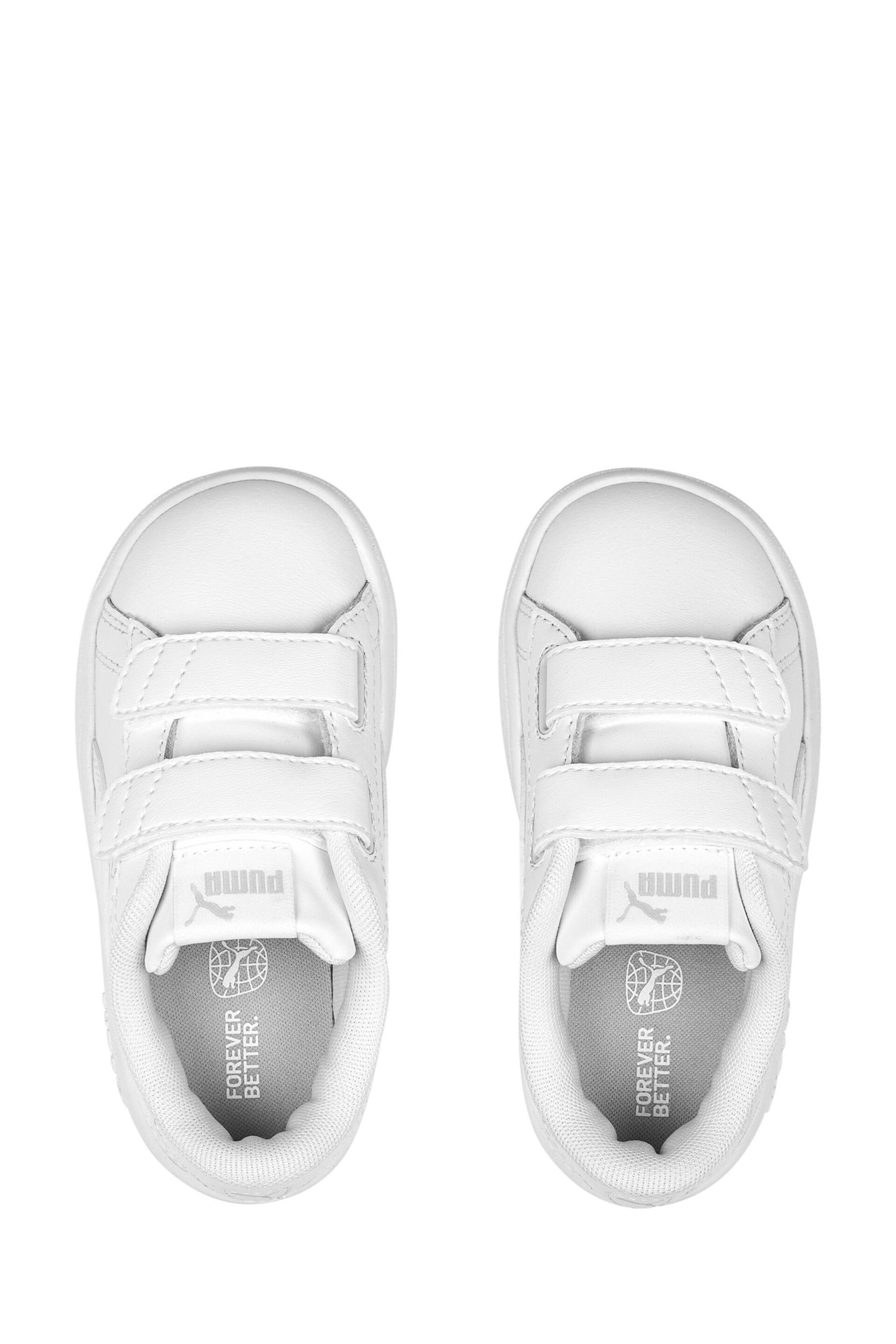 Puma White Baby Smash 3.0 Leather V Trainers - Image 5 of 5