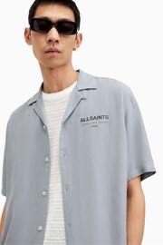 AllSaints Grey Access Shortsleeve Shirt - Image 3 of 7