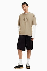 AllSaints Brown Tierra Shortsleeve Crew T-Shirt - Image 4 of 8