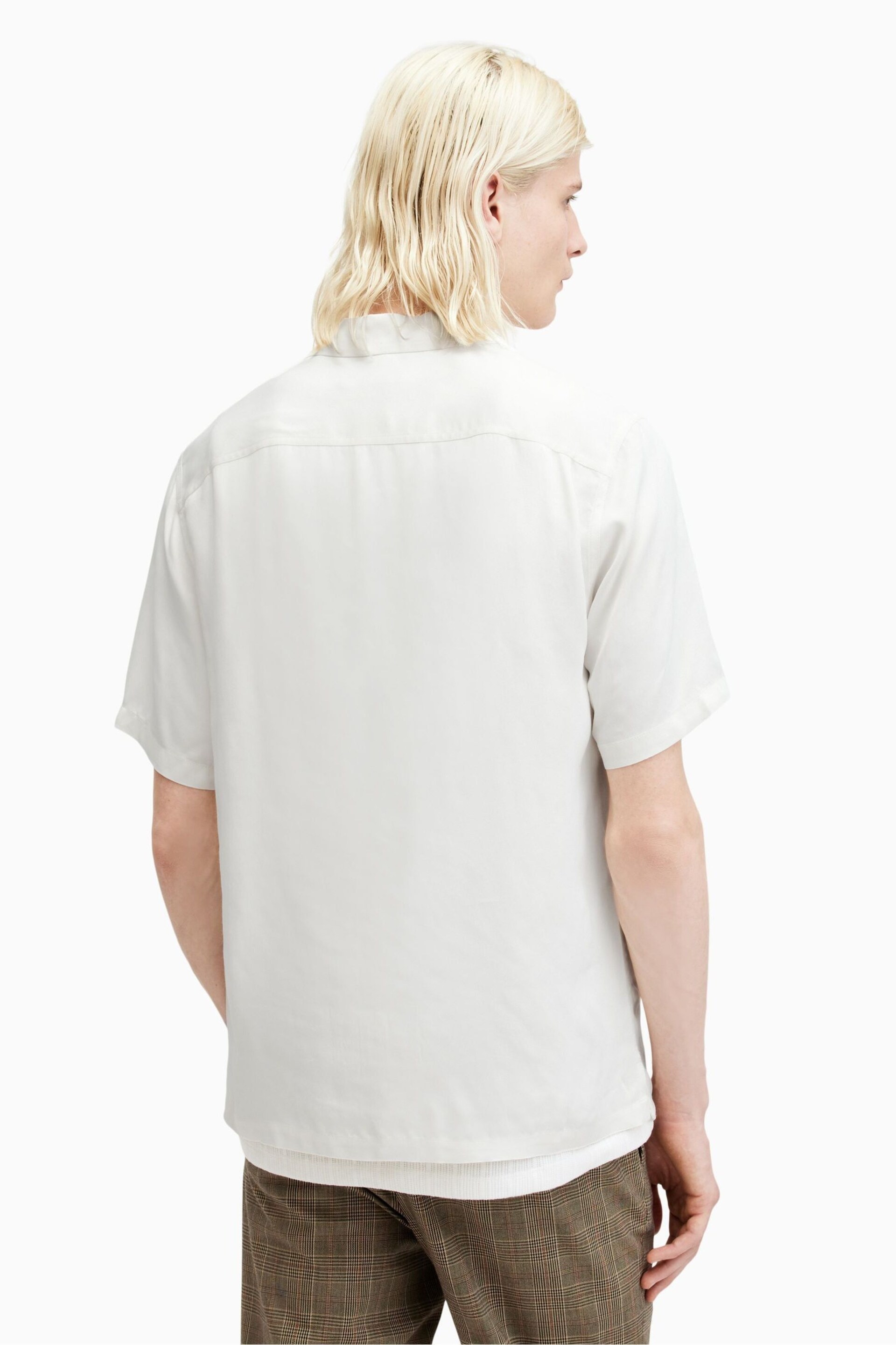 AllSaints White Aquila Short Sleeve Shirt - Image 6 of 7