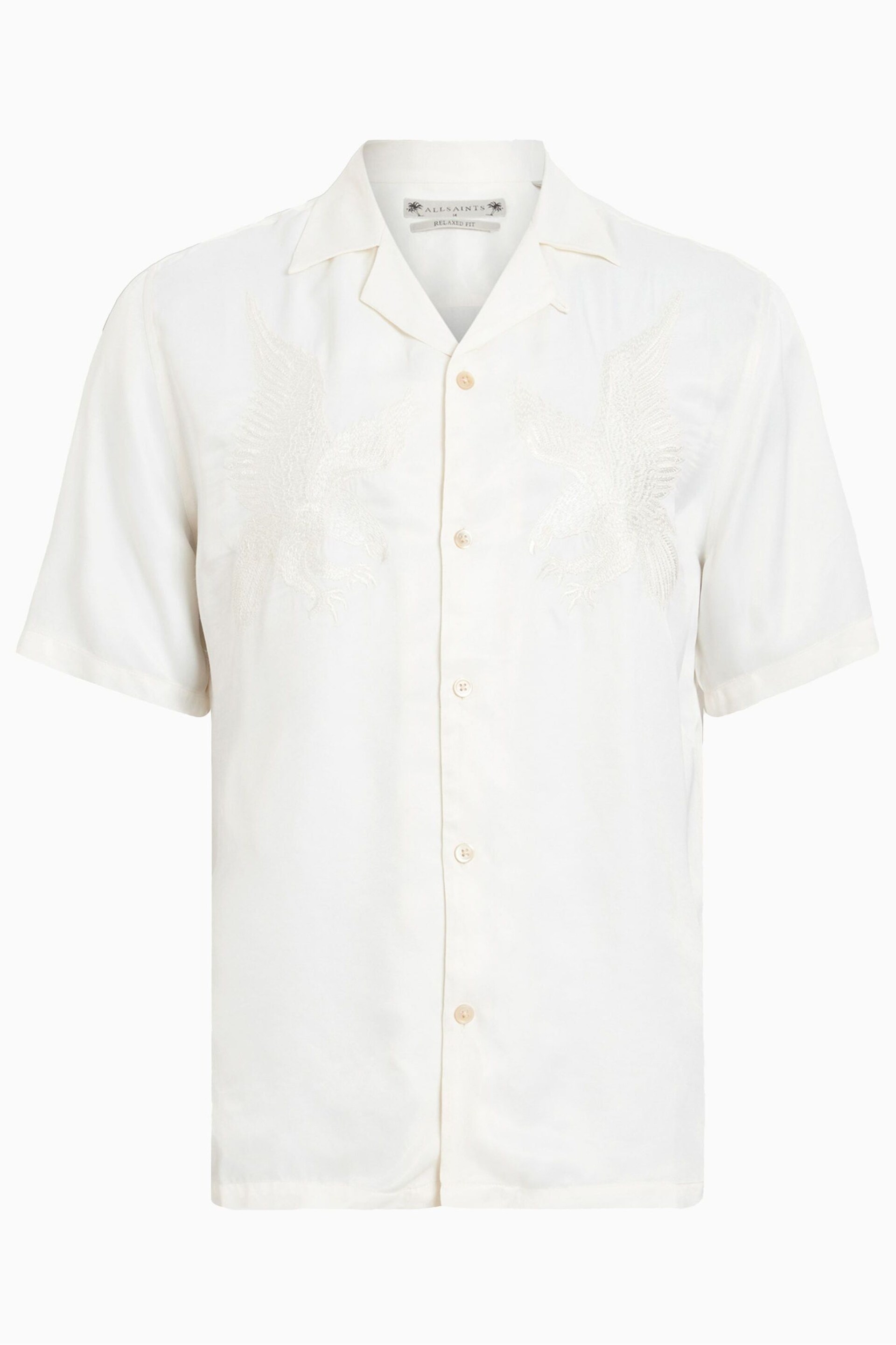 AllSaints White Aquila Short Sleeve Shirt - Image 7 of 7