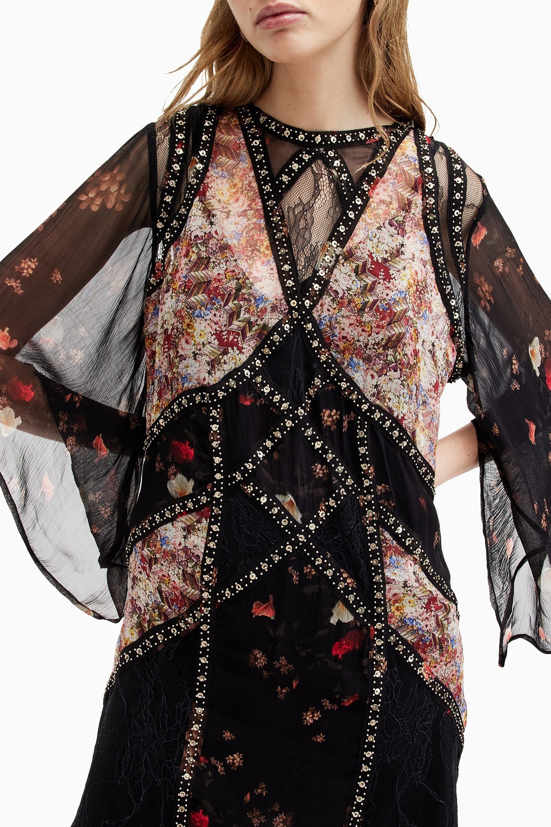 Buy AllSaints Black Lucia Kora Dress from Next Luxembourg