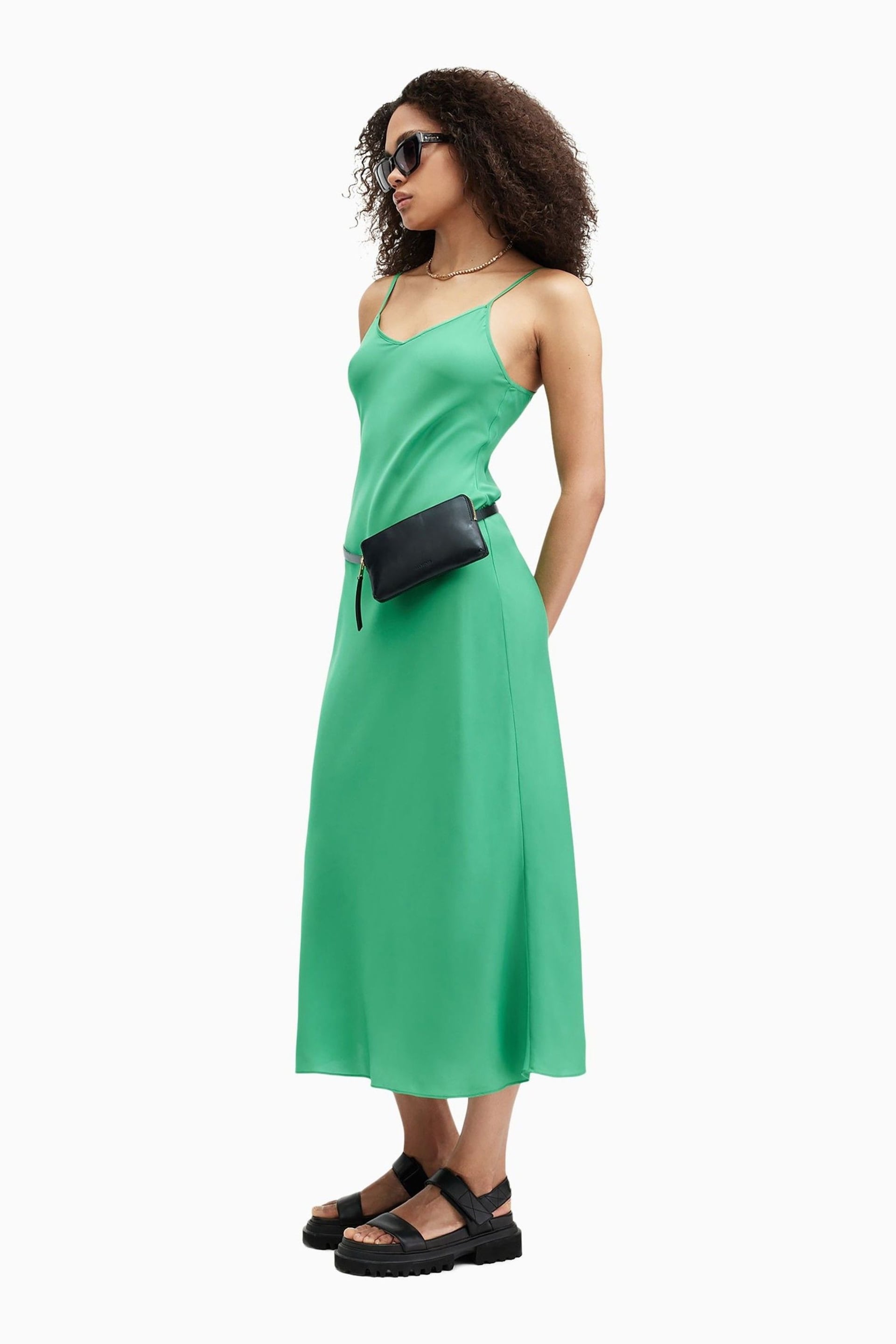 AllSaints Green Bryony Iona Dress - Image 4 of 6
