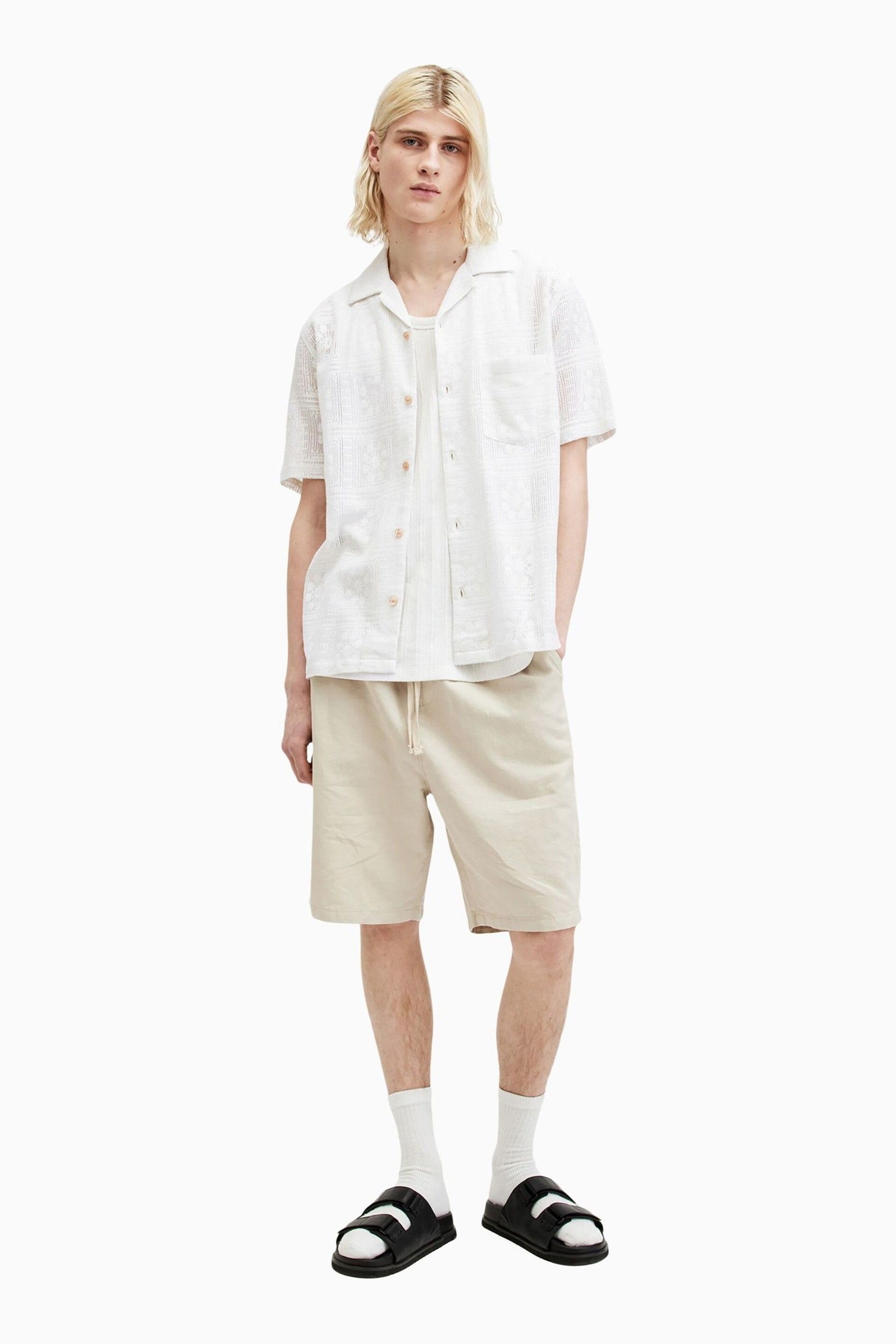 AllSaints White Caleta Shortsleeve Shirt - Image 3 of 6