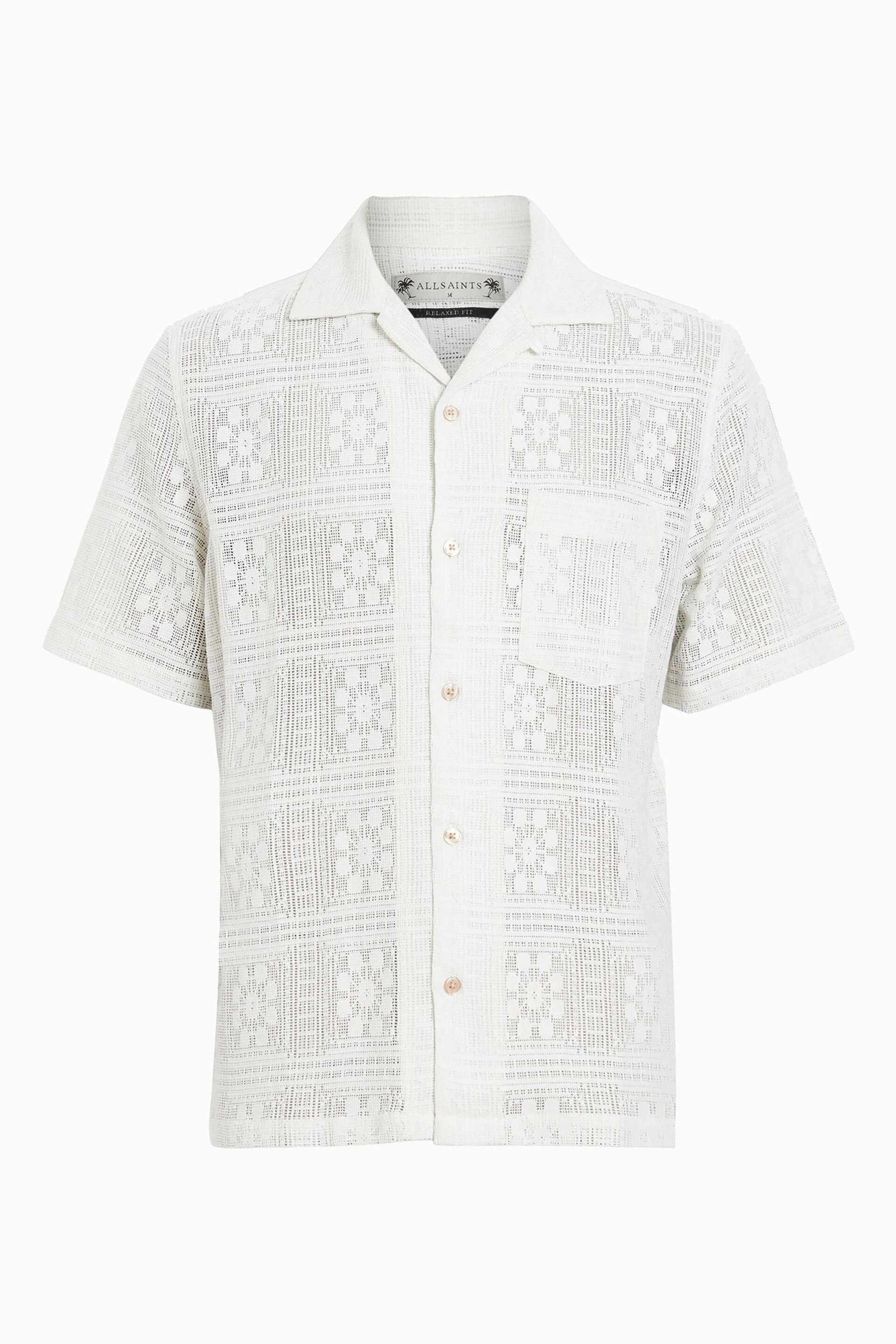 AllSaints White Caleta Shortsleeve Shirt - Image 6 of 6