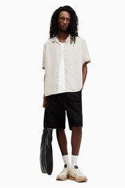 AllSaints Nude Audley Short Sleeve Shirt - Image 3 of 6