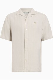 AllSaints Nude Audley Short Sleeve Shirt - Image 6 of 6