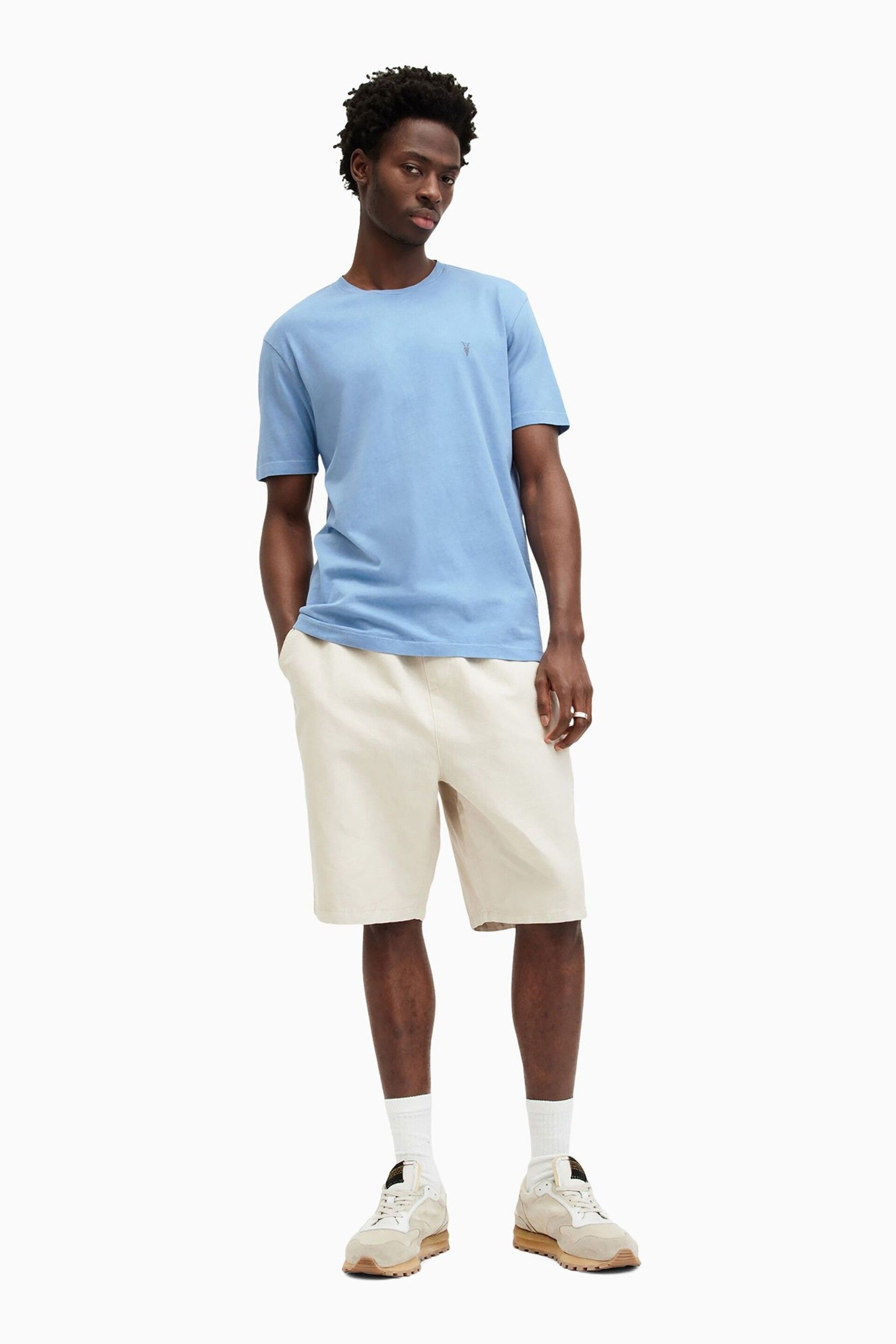 AllSaints Blue Ossage Shortsleeve Crew T-Shirt - Image 3 of 4