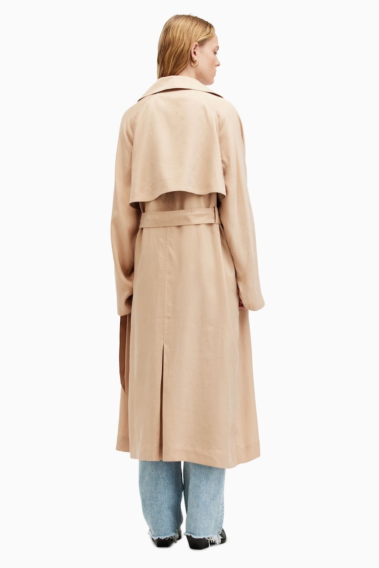 AllSaints Cream Kikki Trench Coat - Image 2 of 8