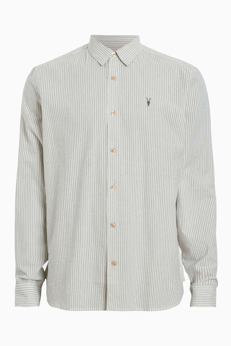 AllSaints White Villard Longsleeve Shirt - Image 7 of 7