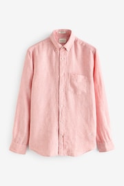 GANT Pink Regular Linen Shirt - Image 4 of 4