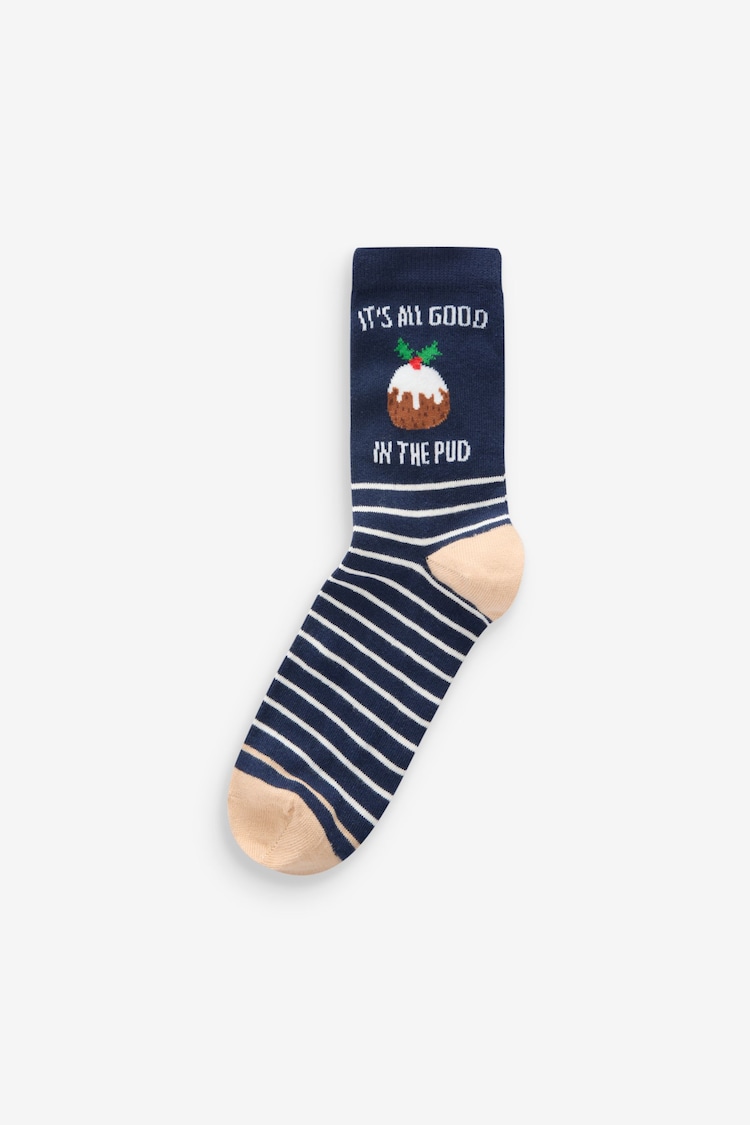 Slogan Christmas Pattern Ankle Socks 4 Pack - Image 5 of 5