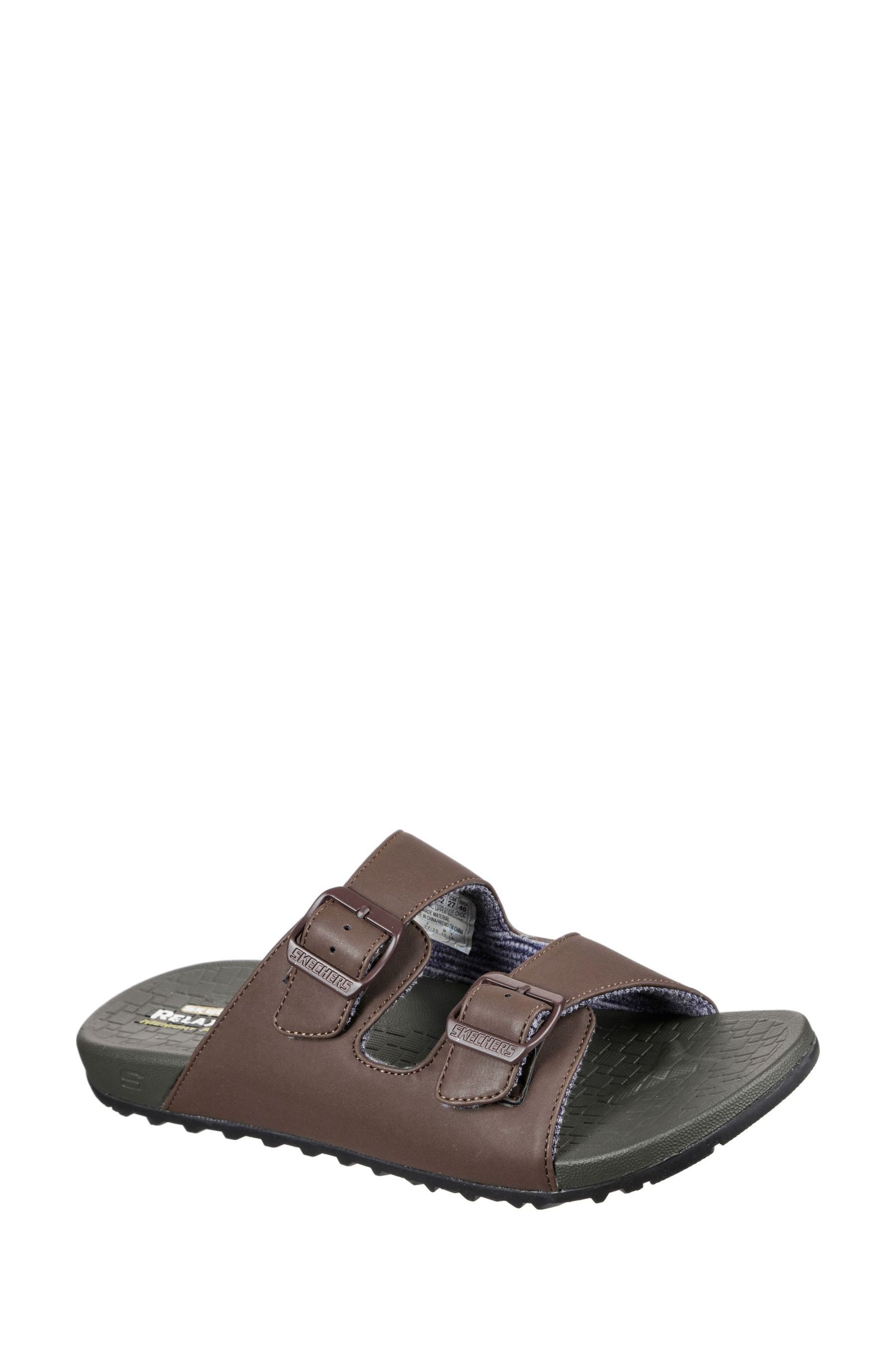 Skechers sandals brown shop