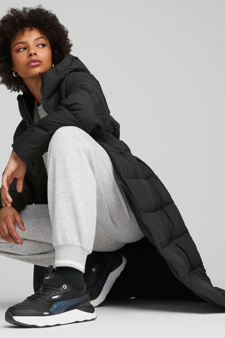 Puma Black Womens Long Hooded Down Coat - Image 2 of 5