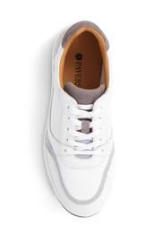 Pavers White Lace-Up Leather Trainers - Image 3 of 5