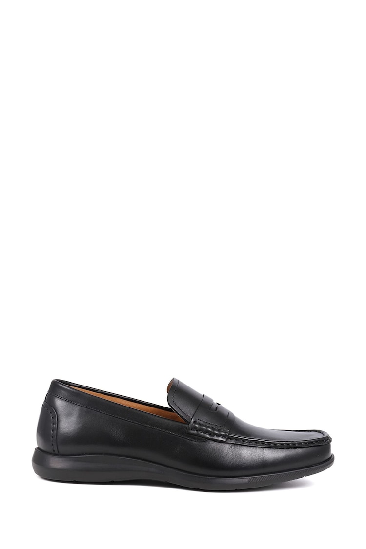 Pavers Black Slip-On Leather Loafers - Image 1 of 5