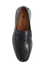 Pavers Black Slip-On Leather Loafers - Image 3 of 5