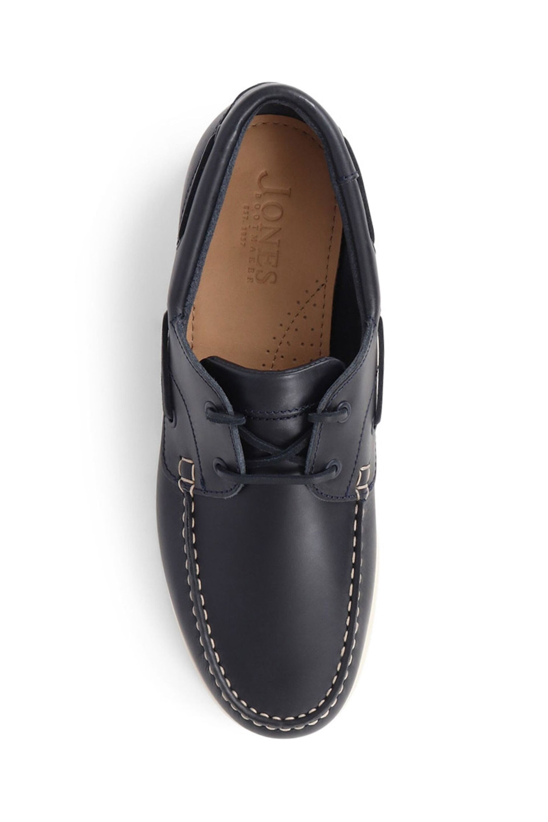 Jones Bootmaker Blue Parsons Leather Boat Shoes - Image 3 of 5