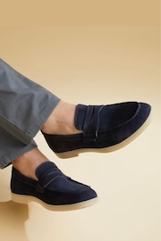 Pavers Blue Suede Slip-On Loafers - Image 1 of 6