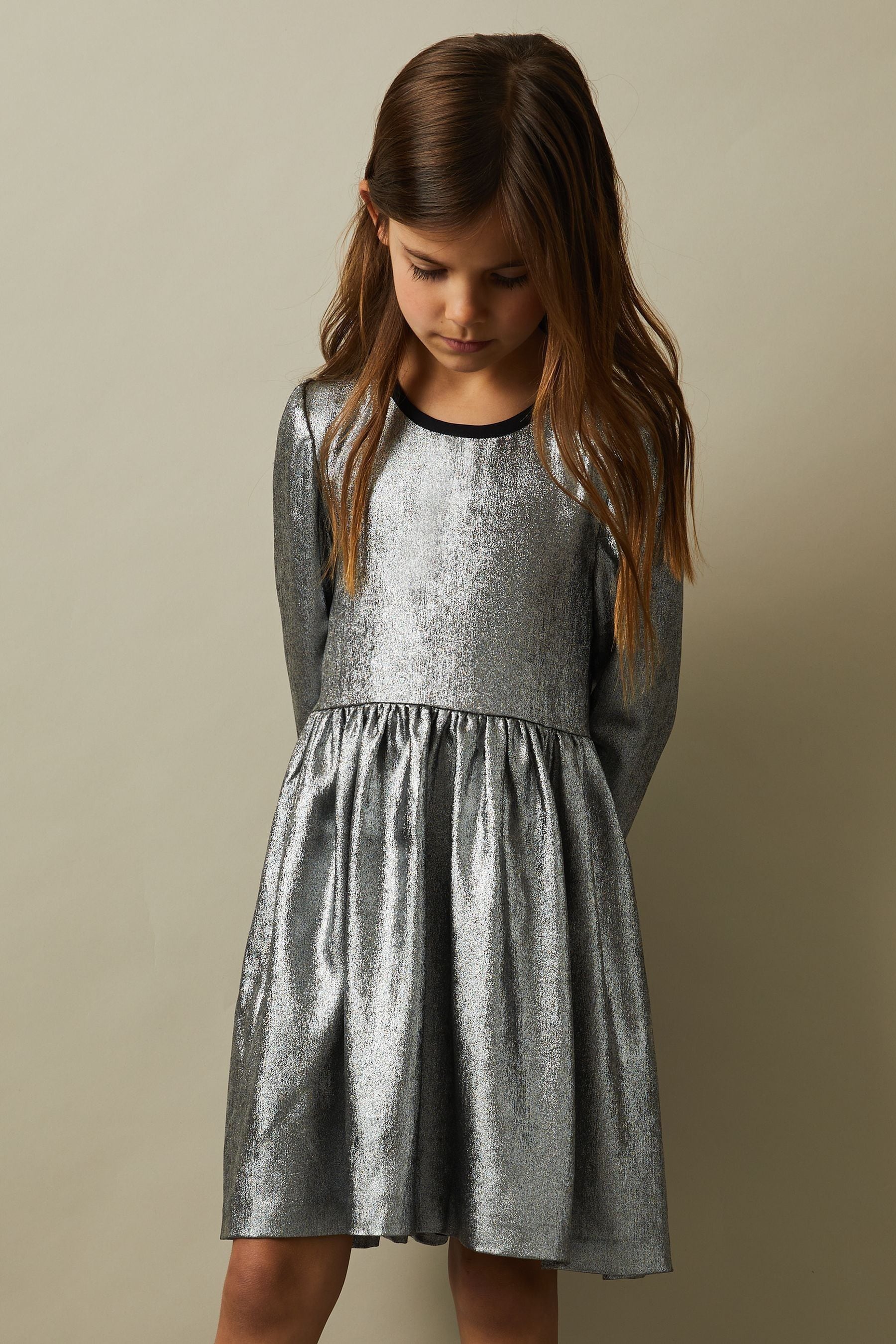 Silver flare dress discount