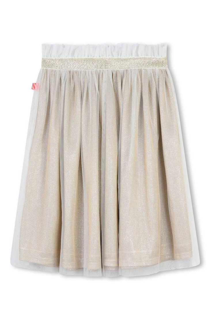 Billieblush Gold 2-layer Glitter Mesh Midi Skirt - 圖片 2，共 3