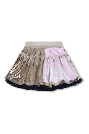 Billieblush Gold Glitter Sequin Mesh Lined Party Skirt - Image 4 of 4