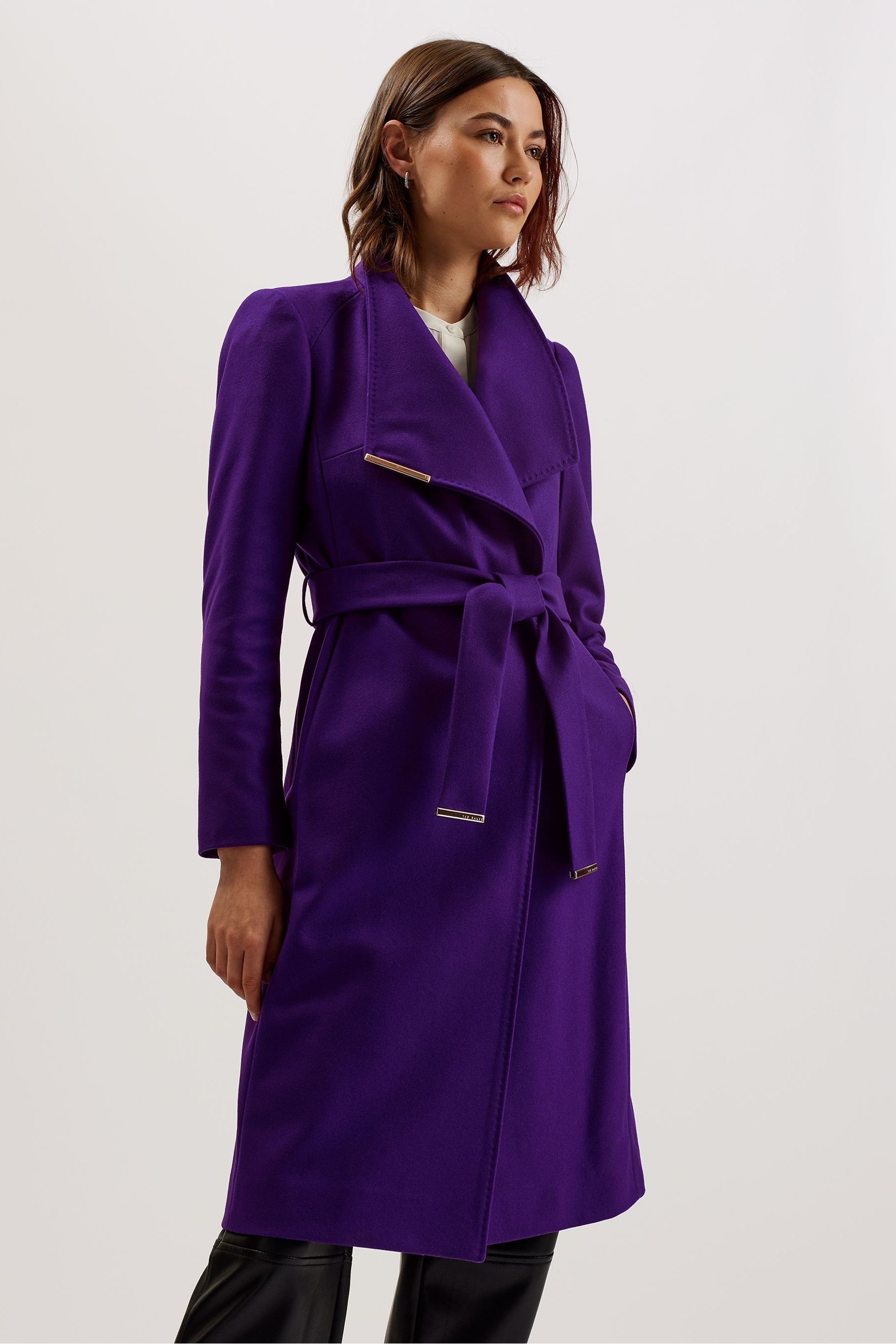 Next purple belted coat deals