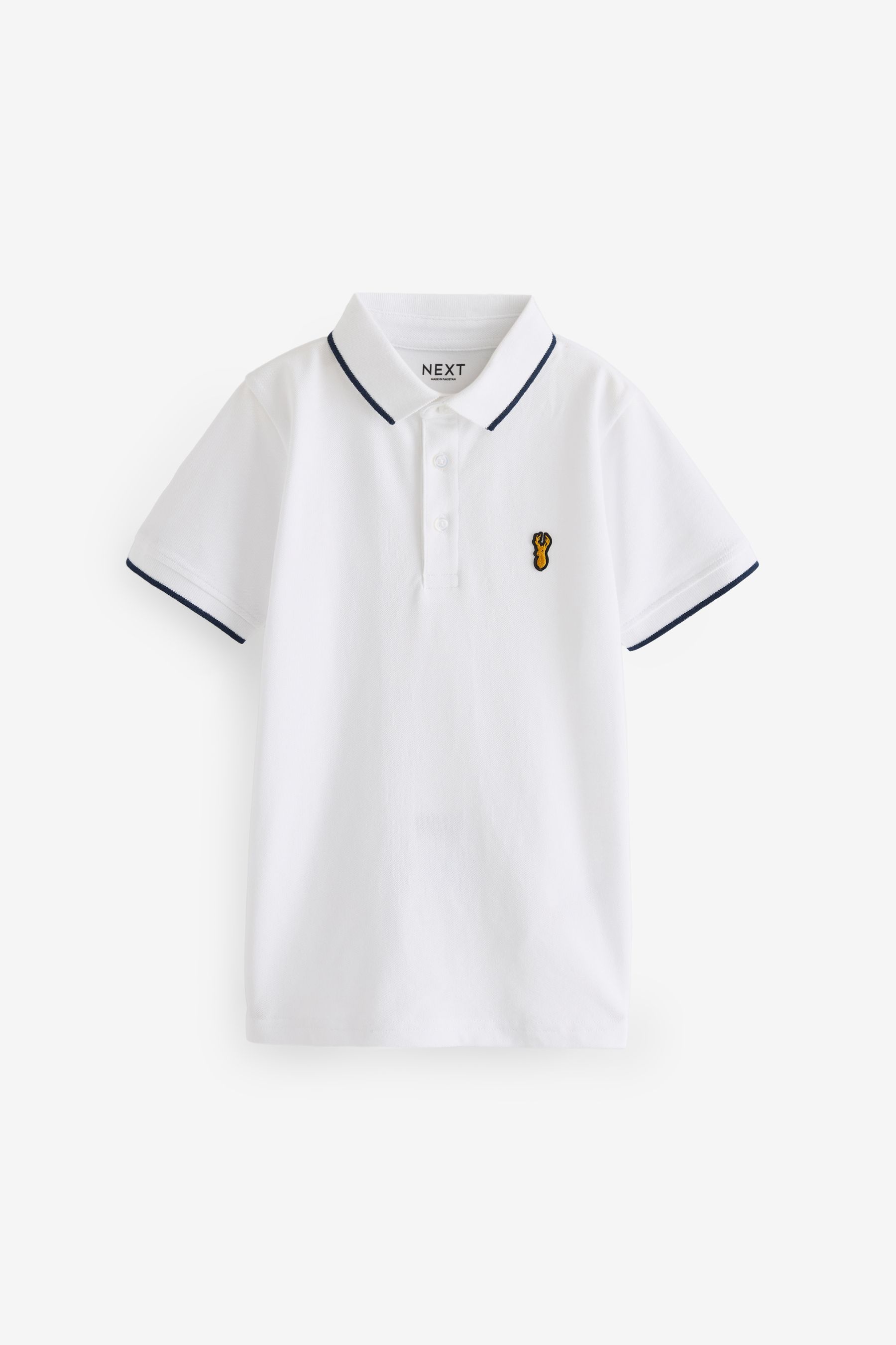 Buy Blue Navy White Short Sleeve Polo Shirts 3 Pack 3 16yrs from the Next UK online shop