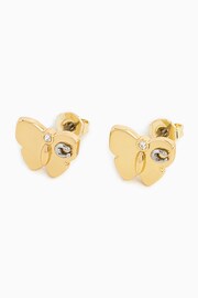 COACH Gold Tone Signature Butterfly Stud Earrings - Image 1 of 1