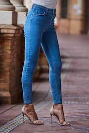 Sosandar Blue Braid Detail Skinny Jeans - Image 2 of 5