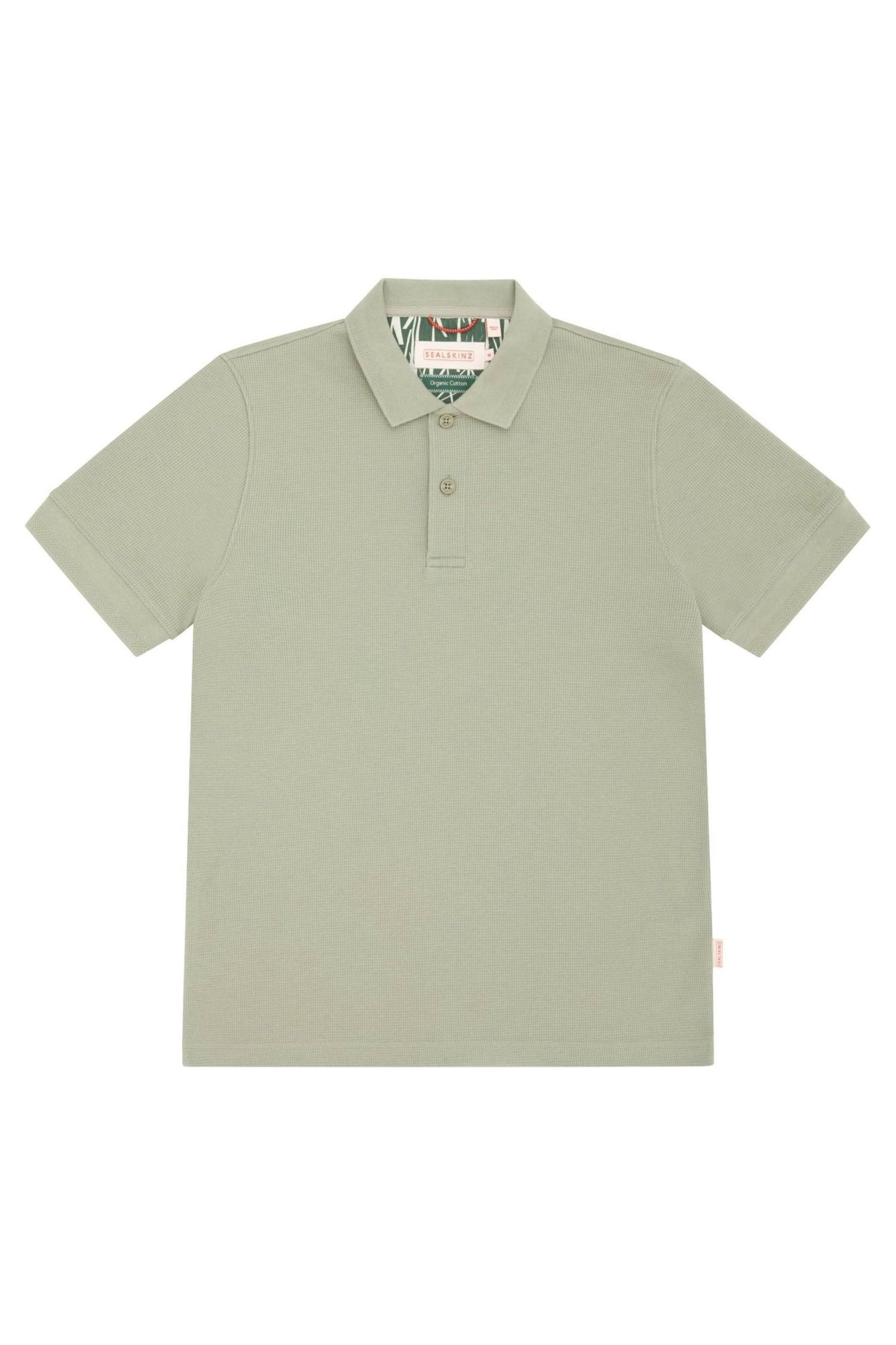 Sealskinz Green Felthorpe Short Sleeve Waffle Polo Shirt - Image 5 of 5