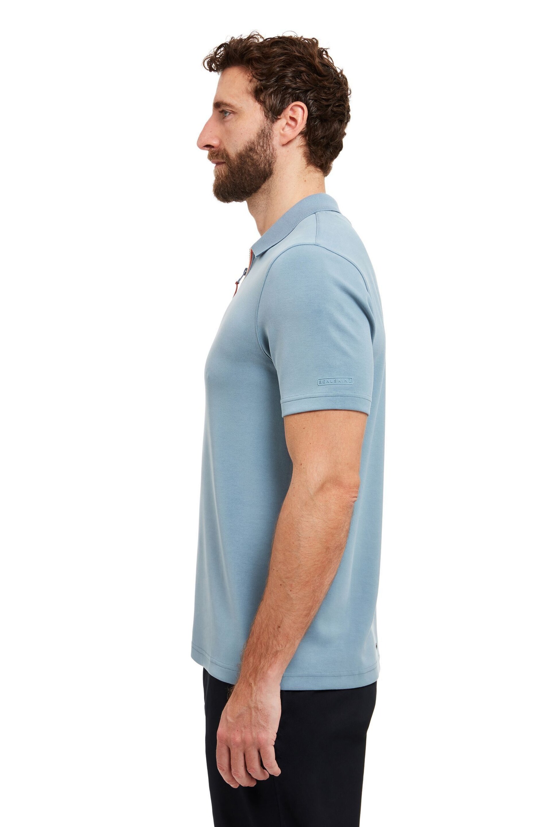 Sealskinz Blue Shipdham Polynosic Zip Polo Shirt - Image 2 of 6