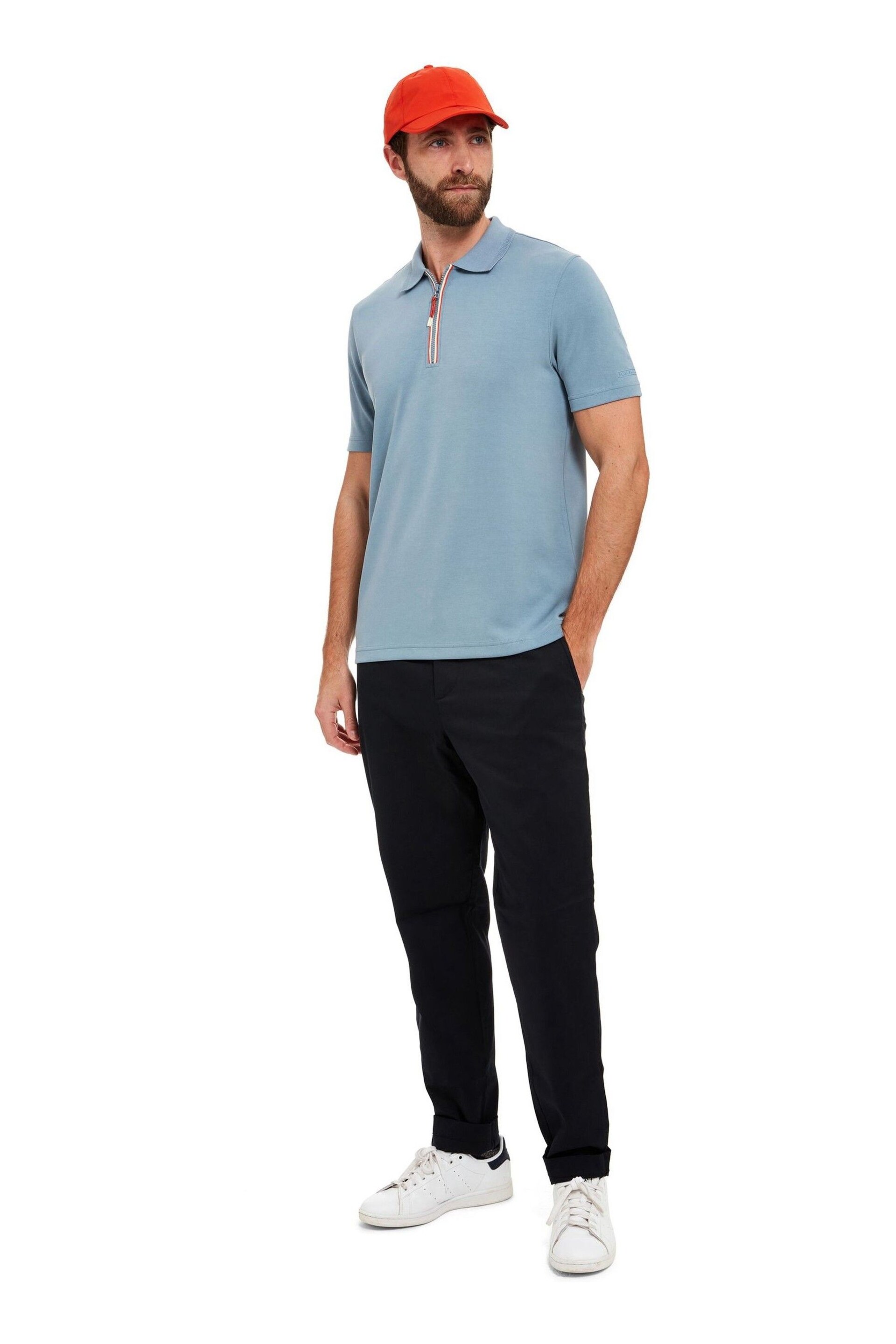 Sealskinz Blue Shipdham Polynosic Zip Polo Shirt - Image 5 of 6