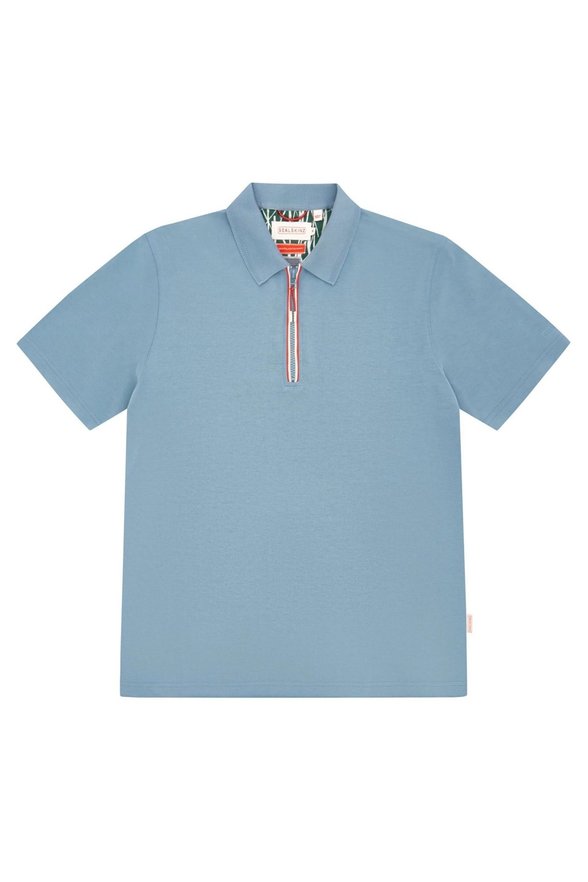 Sealskinz Blue Shipdham Polynosic Zip Polo Shirt - Image 6 of 6