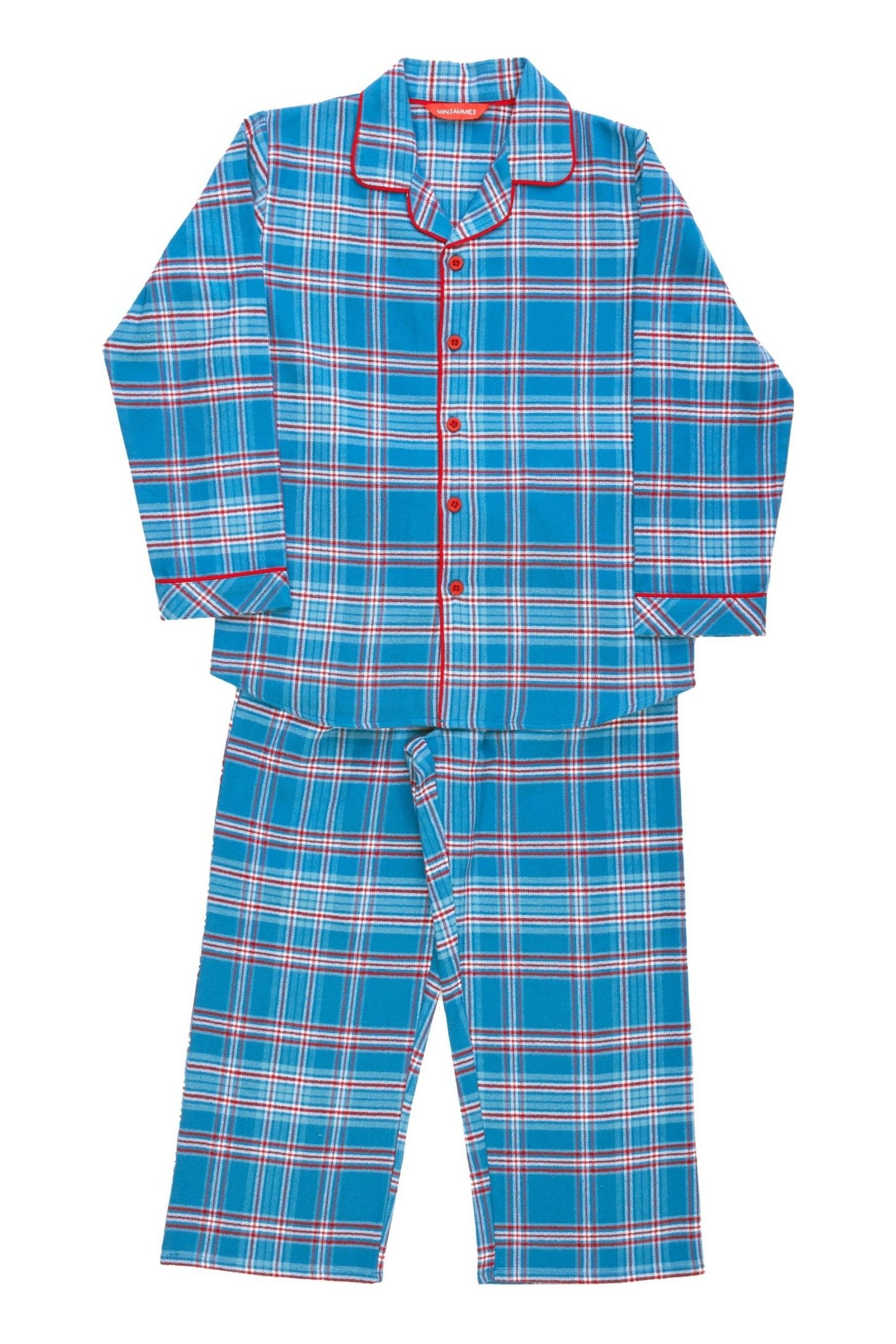 Buy Minijammies Unisex Blue Long Sleeve Check Pyjama Set from the Next UK online shop