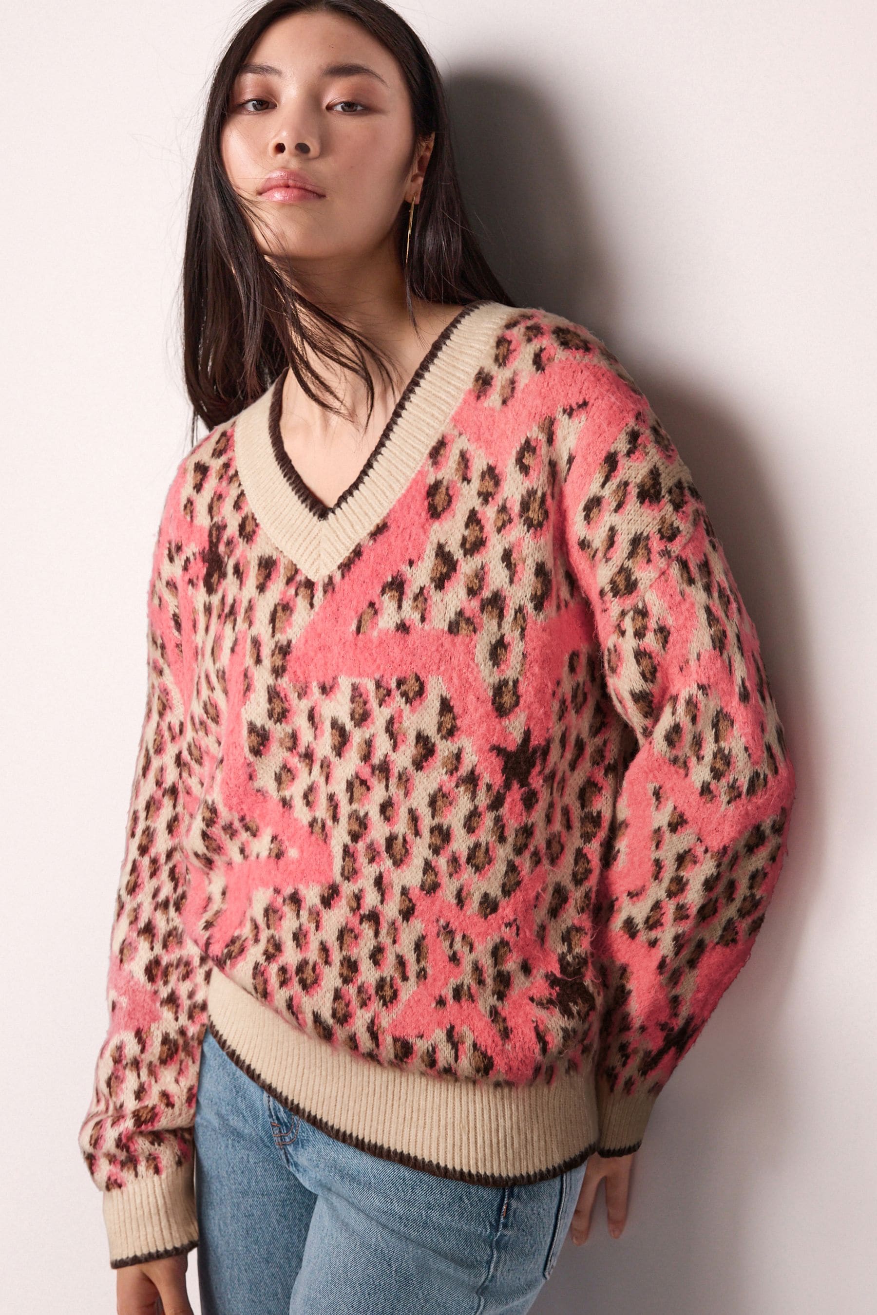 Animal print star jumper online