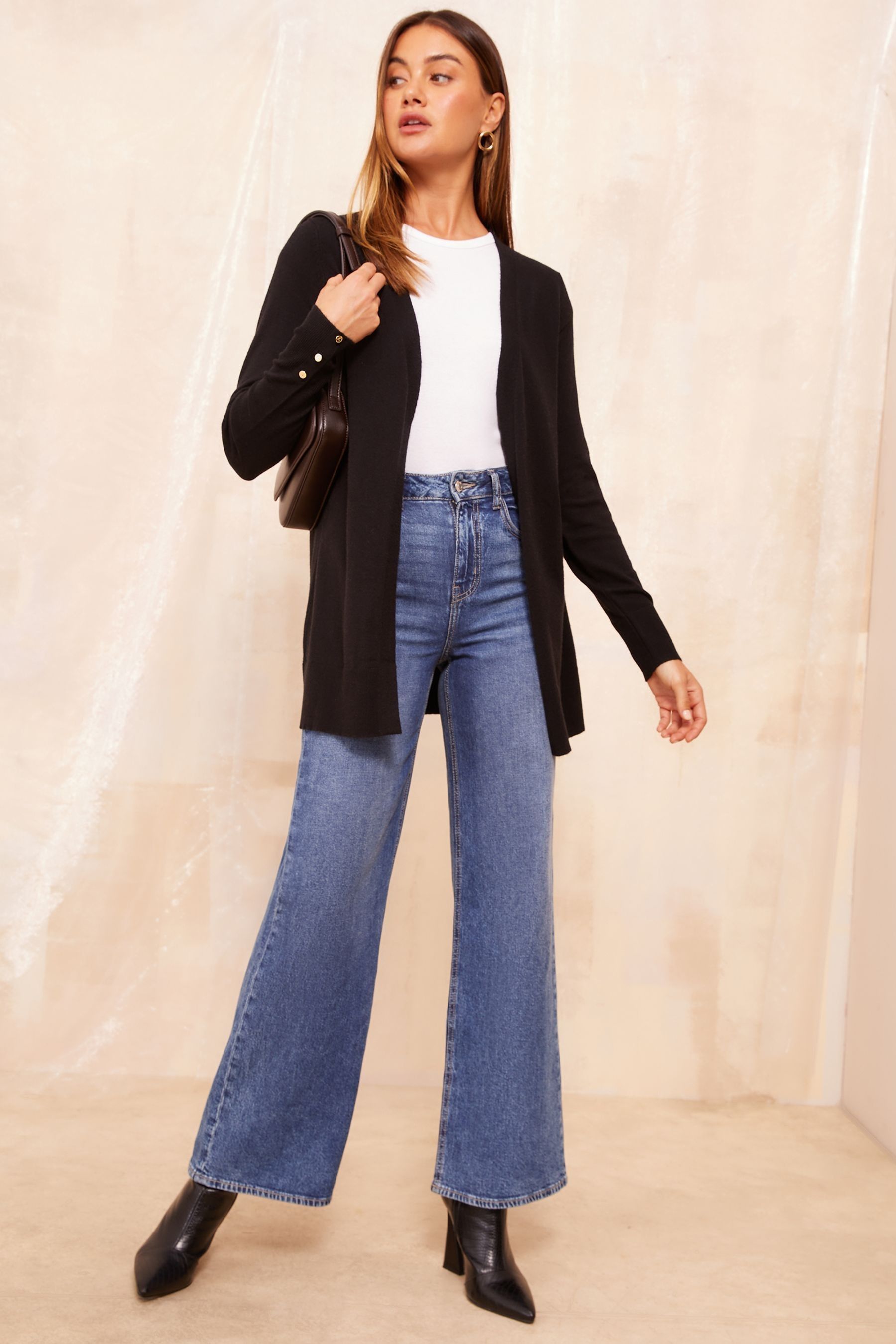 Friends Like These Black Edge To Edge Cardigan