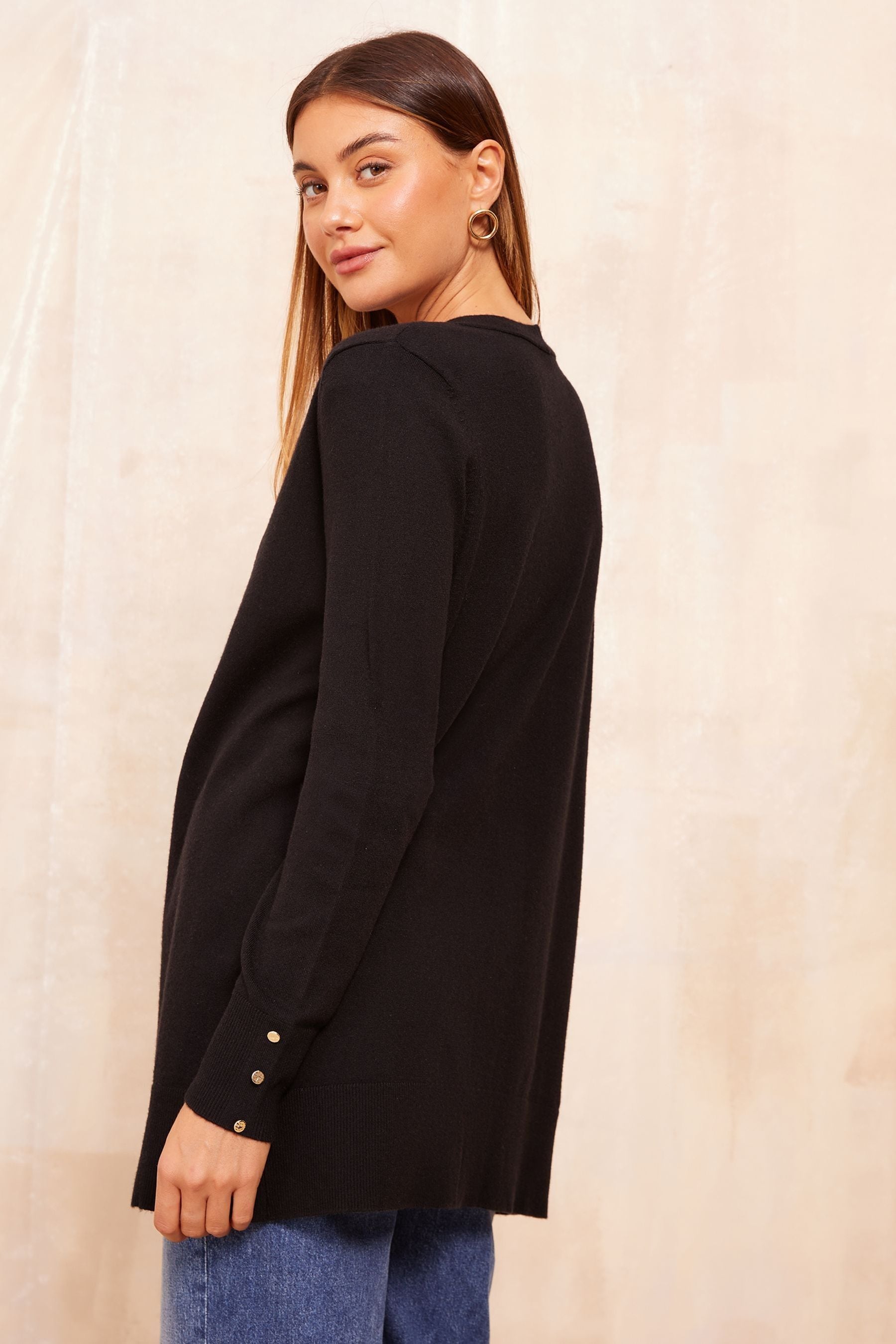 Edge to edge black cardigan sale