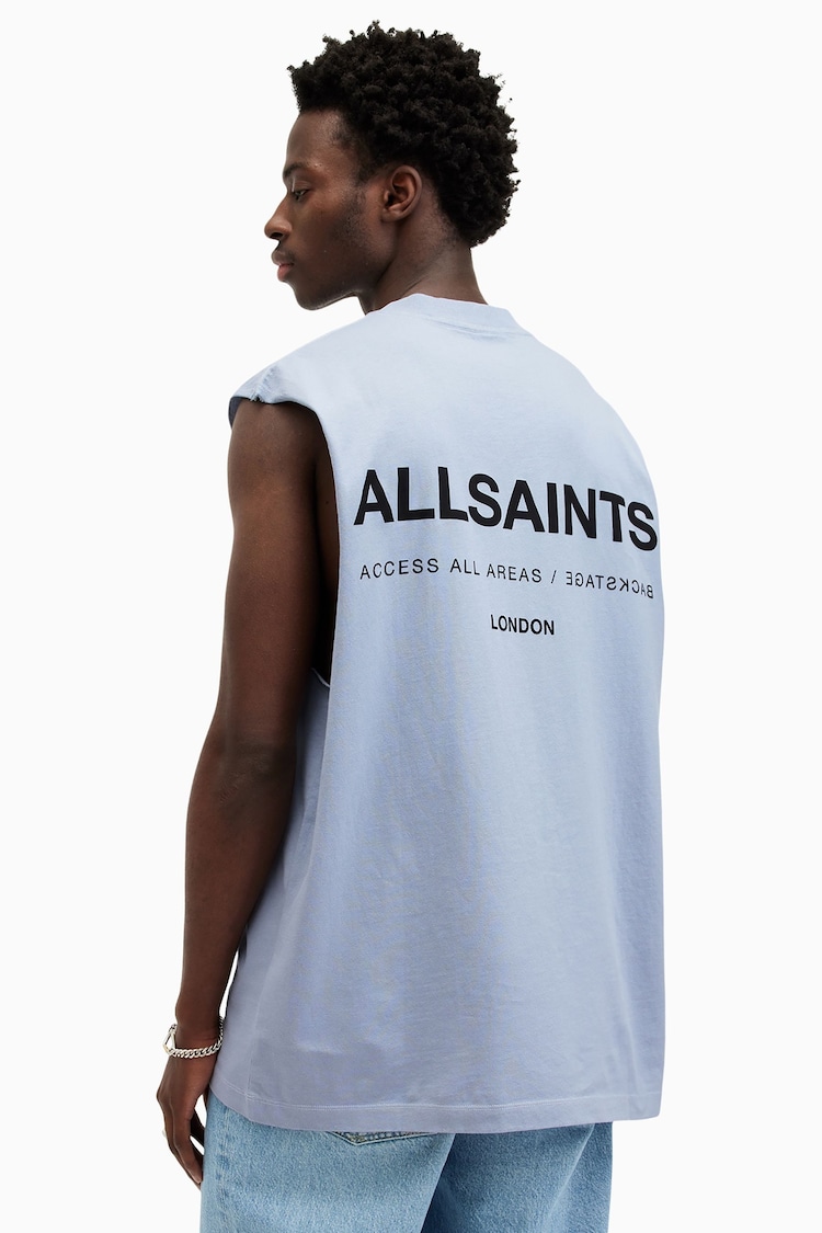 AllSaints Blue 100% Cotton Access Short Sleeve Crew T-Shirt - Image 2 of 7