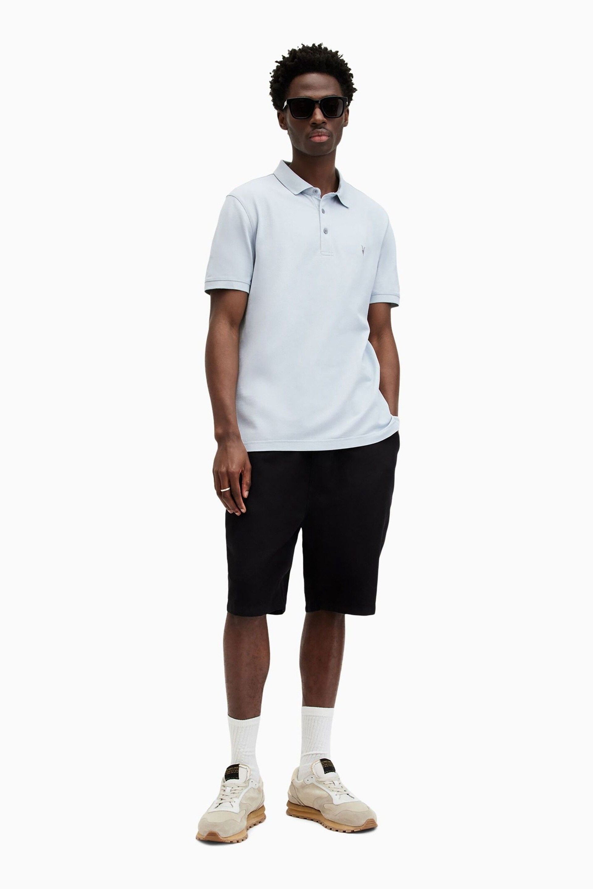 AllSaints Black Reform Short Sleeve Polo Shirt 2 Pack - Image 6 of 7