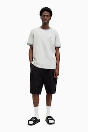 AllSaints Grey Harris Short Sleeve Crew T-Shirt - Image 3 of 5