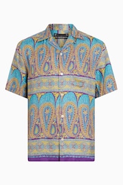 AllSaints Blue Pennard Short Sleeve Shirt - Image 6 of 6