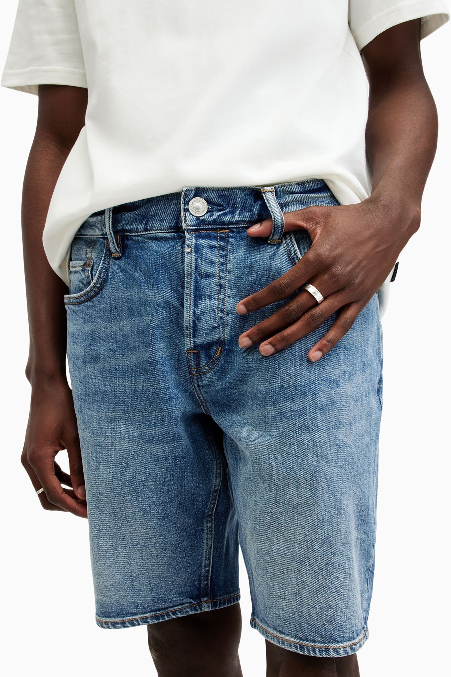 AllSaints Blue Switch Shorts - Image 5 of 9