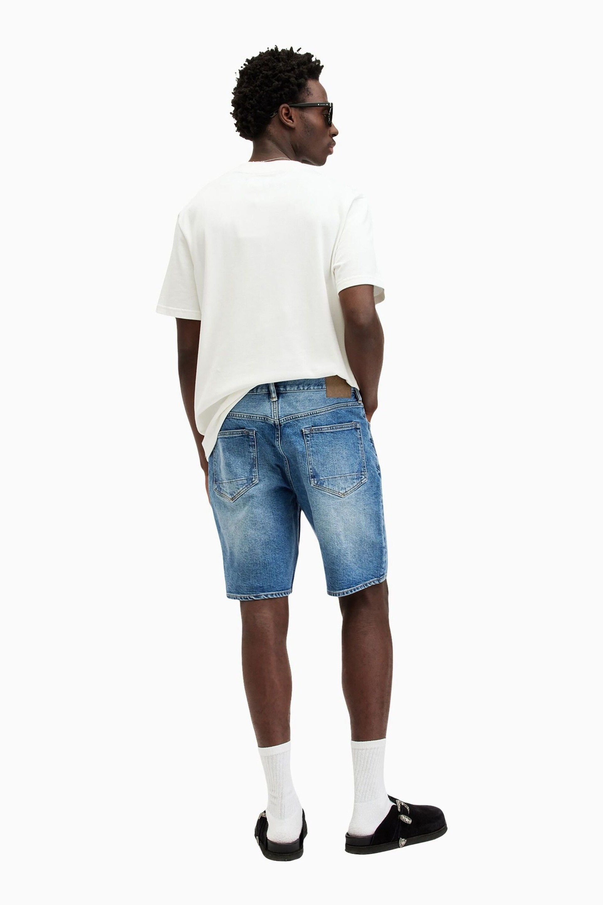 AllSaints Blue Switch Shorts - Image 8 of 9