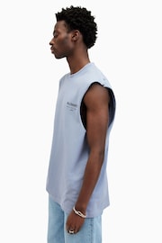 AllSaints Blue Access Sleeveless Crew T-Shirt - Image 5 of 8