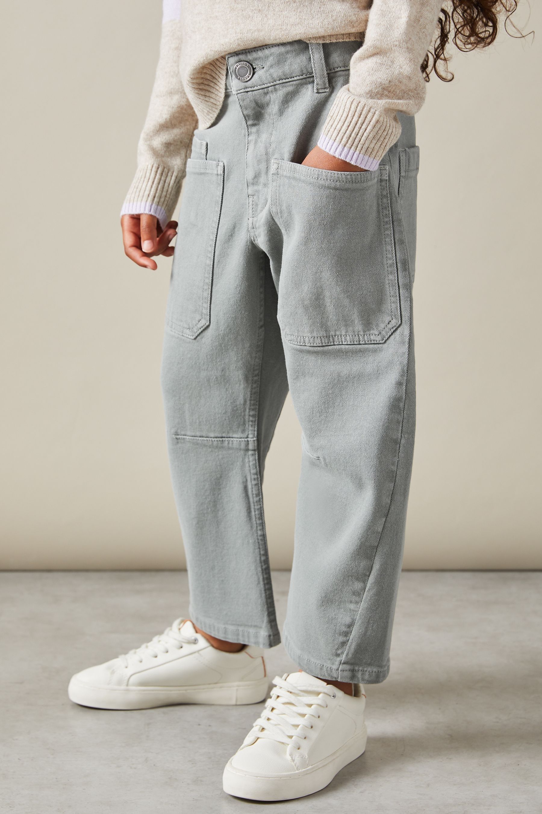 Buy Reiss Khaki Nora 9 13 yrs Barrel Leg Cargo Trousers from the Next UK online shop