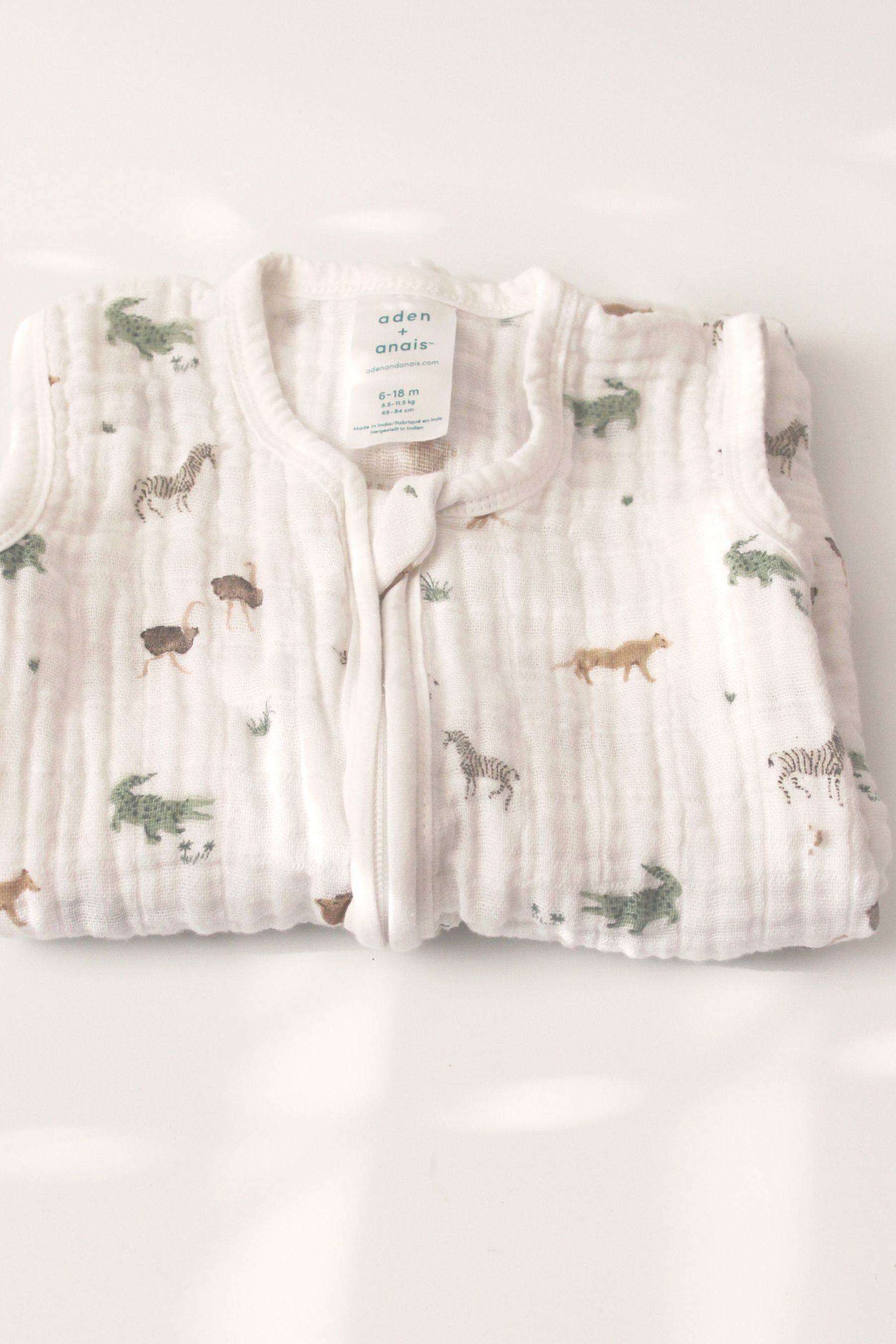 Buy aden anais White Light Sleeping Bag 1.0 Tog 100 Cotton Muslin Safari Dream 0 6 Months from Next Luxembourg