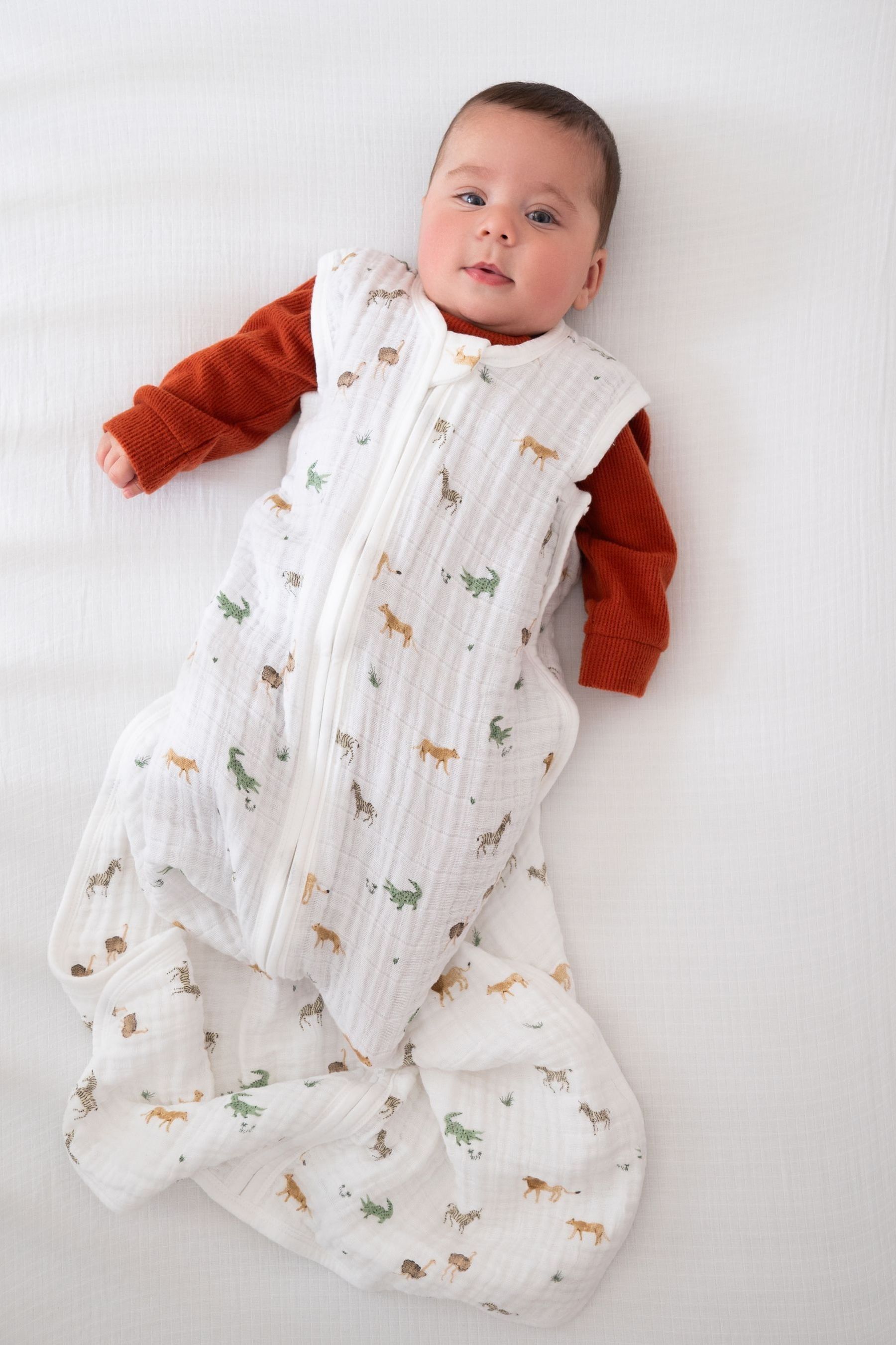Buy aden anais White Light 1.0 Tog 100 Cotton Muslin Safari Dream Sleeping Bag 18 36 Months from Next Luxembourg
