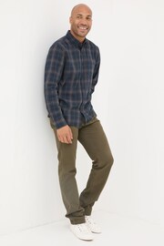 FatFace Charlton Navy Long Sleeve Check 100% Cotton Shirt - Image 3 of 5