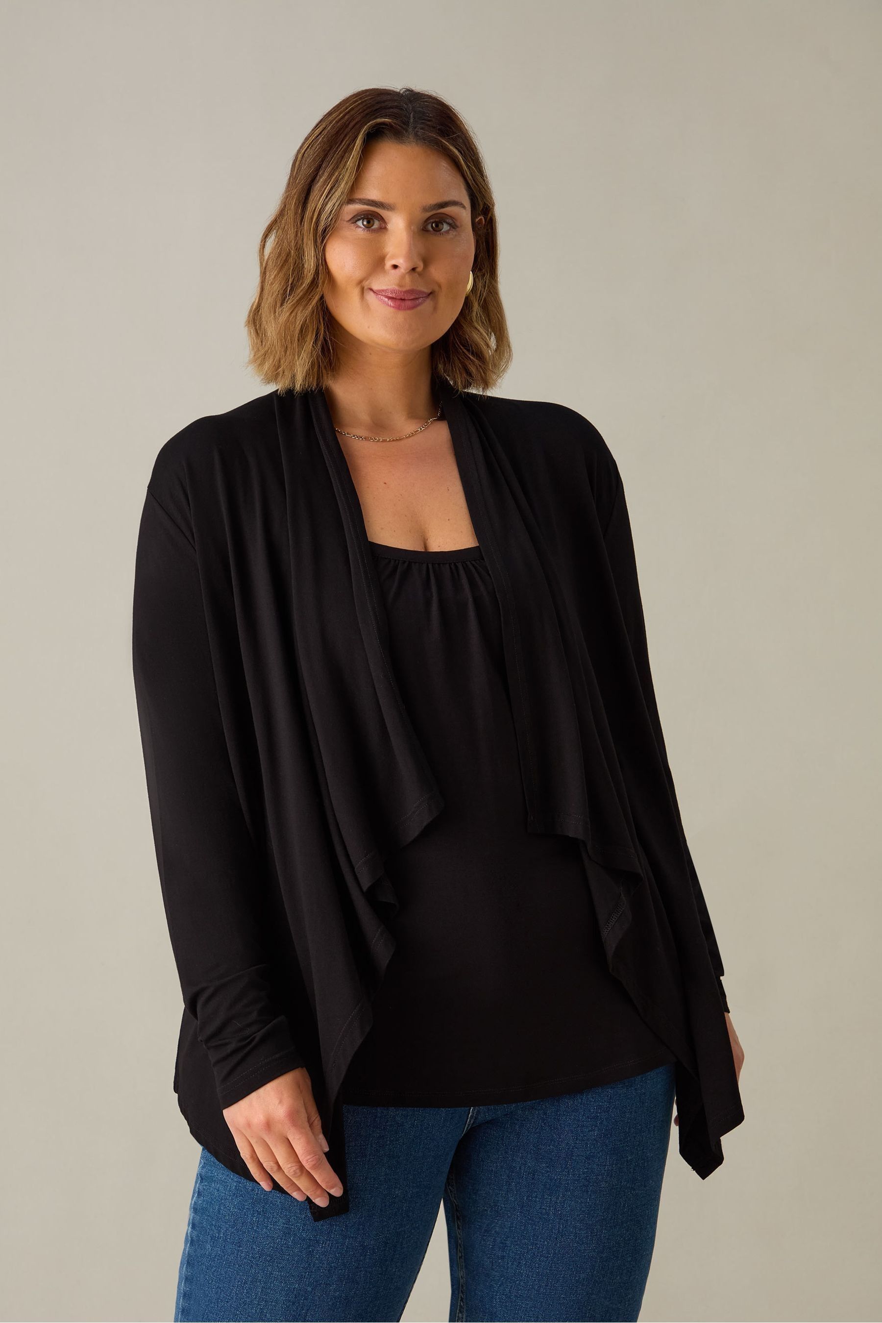 Jersey waterfall cardigan store